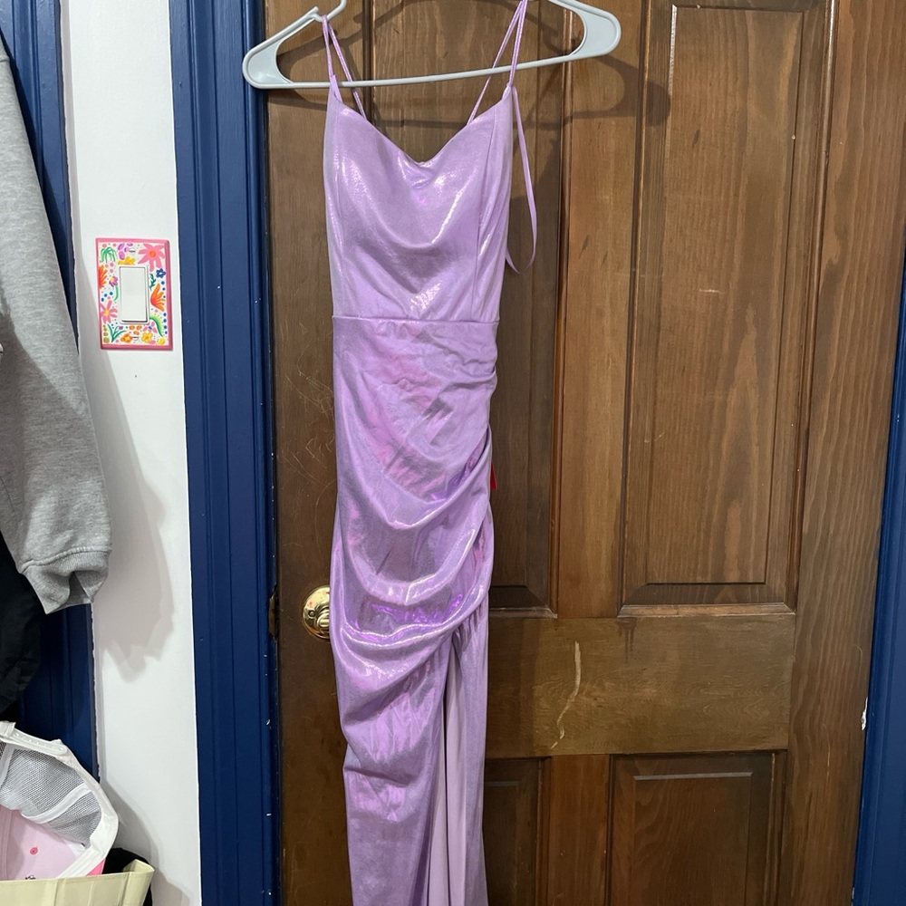 City Triangles Shimmering Purple Maxi Dress